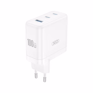 XO sienas lādētājs CE35 PD 100W 2x USB-C 1x USB balts