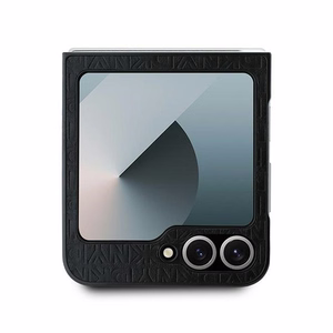 DKNY Viedtālruņa apvalks Samsung Galaxy Z Flip6 ar atkārtojošu Stack Logo dizainu – melns