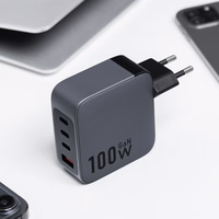 FORCELL F-ENERGY GaN VT-46 pelēks ceļojuma lādētājs 3 x Type C + USB A PD QC4.0 5A 100W ar PD