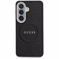 Guess maciņš Saffiano Peony Embossed Ring MagSafe priekš Samsung Galaxy S26 melns