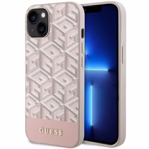 Guess GUHMP14MHGCFSEP iPhone 14 Plus 6.7" rozā/rozā cietais apvalks GCube Stripes MagSafe