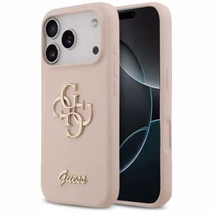 Guess чехол для iPhone 17 Pro GUHCP17LSC4GSMP (Silicone W/ Big 4G Script) розовый