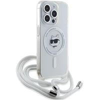 Karl Lagerfeld IML Choupette Head & Cord Magnētiskais viedtālruņa apvalks iPhone 14 Pro - caurspīdīgs