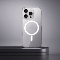 Clear Elite Mag Cover pret dzeltenumu, saderīgs ar kameras vadības pogu un Magnētisko IPHONE 16 PRO caurspīdīgs