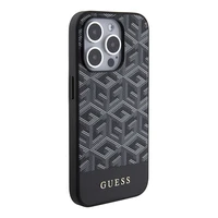 Guess GCube Stripes Magnētiskais viedtālruņa apvalks iPhone 15 Pro Max - melns