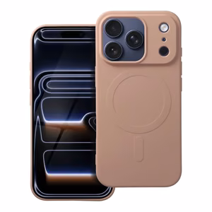 Чехол для iPhone 17 Pro силиконовый Mag Cover совместимый с MagSafe (большое отверстие) розовый
