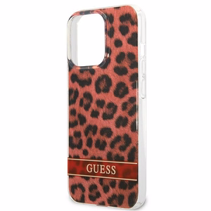 Guess GUHCP13LHSLEOR iPhone 13 Pro / 13 6.1" sarkans/sarkans cietais apvalks Leopards