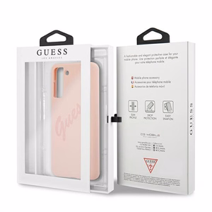 Guess GUHCS21MLSVSPI S21+ G996 розовый/розовый жёсткий чехол Script Vintage