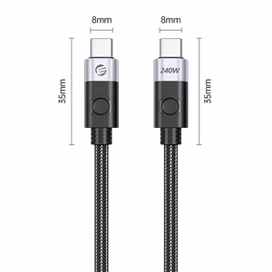 Orico 240W USB-C uz USB-C uzlādes kabelis, 1.5 m (melns)