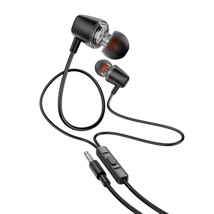 HOCO vadu austiņas Jack 3,5 mm ar mikrofonu M107 melnas