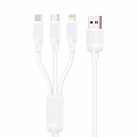 FONENG kabelis X80 3w1 100W 3A 1.2M balts