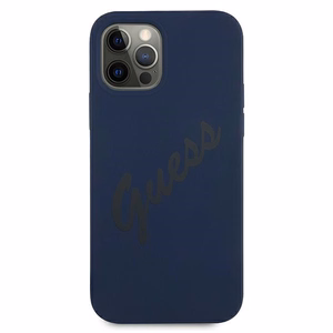 Guess GUHCP12LLSVSBL iPhone 12 Pro Max 6.7" blue/blue hardcase Script Vintage