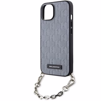 Karl Lagerfeld KLHCP14SSACKLHPG iPhone 14 6.1" sudraba/sudraba hardcase Saffiano Monogram Chain