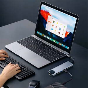 Tech-Protect HB09 USB centrmezgls 8in1 TYPE-C + USB-A 3.0 + USB-C 3.0 + HDMI 4K 60HZ + SD/TF + PD100W + RJ45 1000 MB/S - pelēks