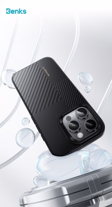 Benks Montage magnētiskais Armor Pro Kevlar apvalks ar metāla rāmi 600D+1500D (MF65) iPhone 16 Pro melns (ar kameras vadības pogu)