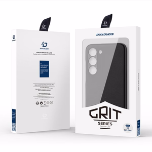 Dux Ducis Grit viedtālruņa apvalks Samsung Galaxy S23+ elegants apvalks no mākslīgās ādas melna