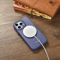 iCarer CE Premium ādas folio viedtālruņa apvalks iPhone 14 Pro Max magnētiskais atveramais ādas folio apvalks MagSafe gaiši violeta