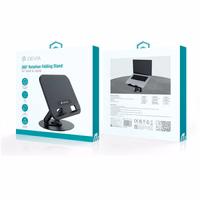 Devia salokāms turētājs statīvs EL238 klēpjdatoram planšetdatoram rotējošs 360 alumīnijs melns