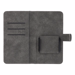 Universāls grāmatas tipa viedtālruņa apvalks COMMON izmērs L, paredzēts IPHONE 6 PLUS / 7 PLUS / 8 PLUS / XS MAX / 11 PRO MAX / SAMSUNG S20 FE / S21 FE / S10 PLUS / A10 / A32 / A54 / XIAOMI 12 LITE / HUAWEI P30 PRO, melns