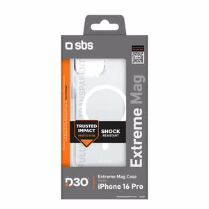 SBS Extreme Mag D3O Magnētiskais Apvalks iPhone 16 Pro - Caurspīdīgs