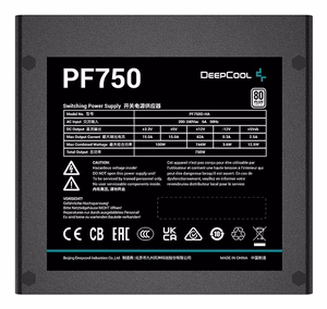 DeepCool PF750 barošanas bloks 750 W 20+4 pin ATX ATX melns