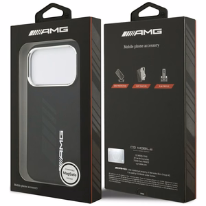 Силиконовый чехол AMG Oversize Rhombs MagSafe для iPhone 17 Pro (чёрный)
