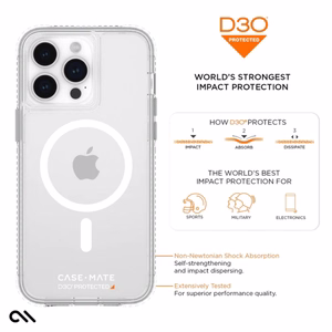 Case-Mate Ultra Tough+ D3O MagSafe vāciņš ierīcei iPhone 15 Pro Max, caurspīdīgs