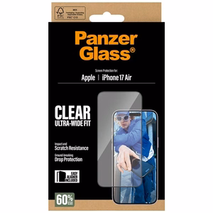 PanzerGlass īpaši plats EasyAligner rūdītais aizsargstikls iPhone Air viedtālrunim