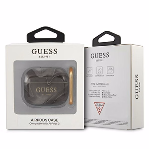 Guess GUA3UNMK чехол AirPods 3 чёрный/чёрный Marble Collection