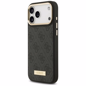 Guess 4G Logo Plate MagSafe Case for iPhone 17 Pro Max - Black