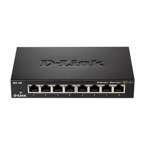 D-Link Komutators DGS-108/E Nevaldāms Darbvirsmas Gigabit Ethernet (vara) portu skaits 8 60 mēn.