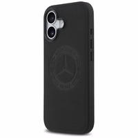 Mercedes Ādas Vintage Logo Magnētiskais Viedtālruņa apvalks iPhone 17 - Melns