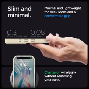 Spigen Crystal Hybrid viedtālruņa apvalks iPhone 15 Pro Max - caurspīdīgi bēšs