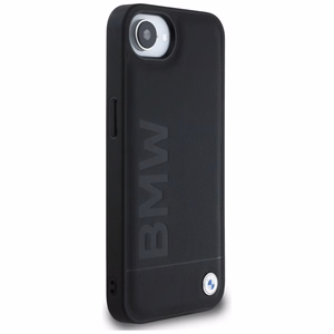BMW Ādas karstais zīmogs iPhone 16e apvalks - melns