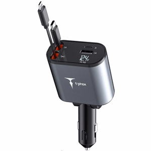 Auto lādētājs T-PHOX Flexit 4in1 86W, pelēks