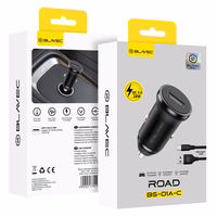 Blavec Auto lādētājs BS-01A-C Road - USB - QC 3.0 18W ar USB to Type C cable (CCBS01ACR-UB) melns