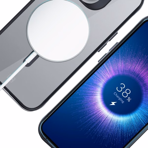 3mk Satīna bruņu Magnētiskais apvalks ar MagSafe iPhone 16 Pro Max - caurspīdīgs ar melnu rāmi