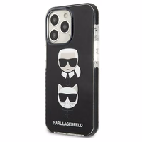 Viedtālruņa apvalks Karl Lagerfeld Karl&Choupette Head Case iPhone 13 Pro / iPhone 13 - melns