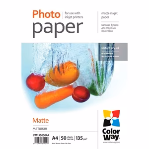 Matēts fotopapīrs ColorWay PM135050A4, A4, 135 g/m²