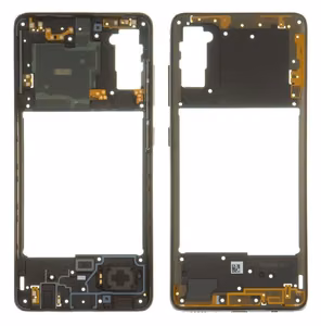 Middle housing Samsung A415 A41 2020 black with buzzer and sides buttons original (used Grade B)