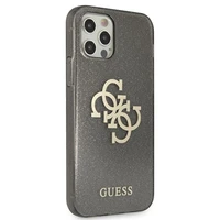 Guess GUHCP12LPCUGL4GBK iPhone 12 Pro Max 6.7" melns/melns cietais apvalks Spīdums 4G Liels Logotips