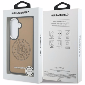 Karl Lagerfeld Perforated KL MagSafe Case for Samsung Galaxy S26 - Brown