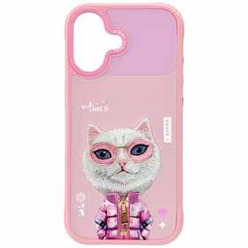 Nimmy Cool&Cute 2.0 Kaķa apvalks viedtālrunim iPhone 17 - rozā