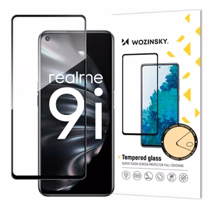 Особо прочное закаленное защитное стекло Wozinsky Full Glue на весь экран с рамкой для Oppo A76 / Oppo A36 / Realme 9i, совместимо с чехлом, черное