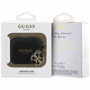 Guess Silikona 4G Charm Maciņš for AirPods Pro 3 - melns