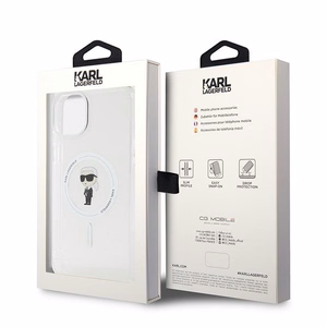 Viedtālruņa apvalks Karl Lagerfeld IML Ikonik Magnētiskais MagSafe iPhone 15 Plus - caurspīdīgs (m)