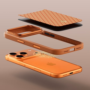 Benks Magnetic Armor Pro Armor Grid Kevlar maciņš ar metāla rāmi 600D (C.K.FL.AP.GD.F070) Iphone 17 Pro Max, oranžs