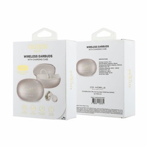 Bezvadu austiņas OWS Guess Metalic Finish Electropated Parts Classic Logo, rozā