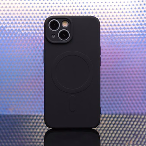 Silikona MAG COVER viedtālruņa apvalks iPhone 17 melns ar lielu atveri, saderīgs ar MagSafe