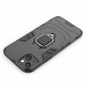Ring Armor viedtālruņa apvalks iPhone 14 Plus bruņu vāciņš ar magnētisko turētāju un gredzenu melns